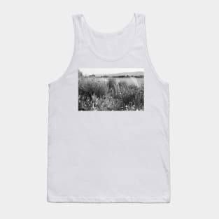 Wild Meadow by the Lake in Black and White. Shoreline Park 2011 Tank Top